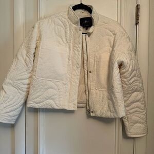 7 For All Mankind Off-White Quilted Jacket